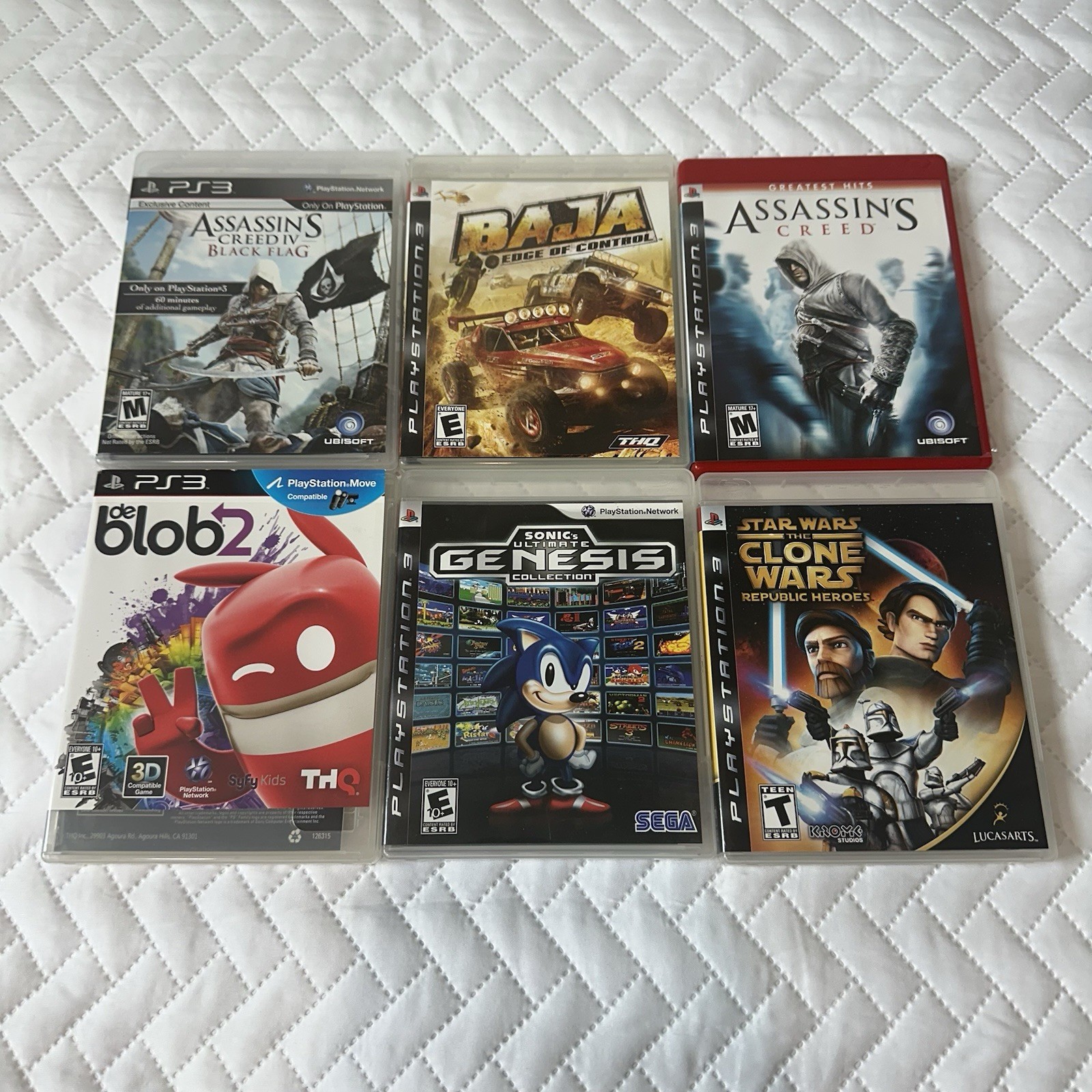 Sony PlayStation 3 PS3 Slim Console Bundle W/Controller & 6 Games (Tested)