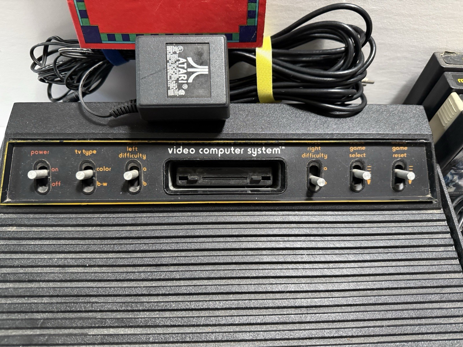 Atari 2600 Console Bundle Power Supply, Controller, 4 Games, Catalog