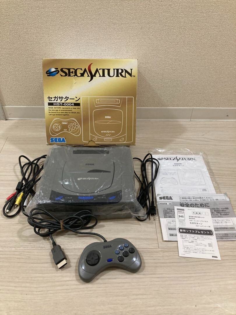 Sega Saturn Console Gray HST-0004 with 2controllers Japanese Version settested