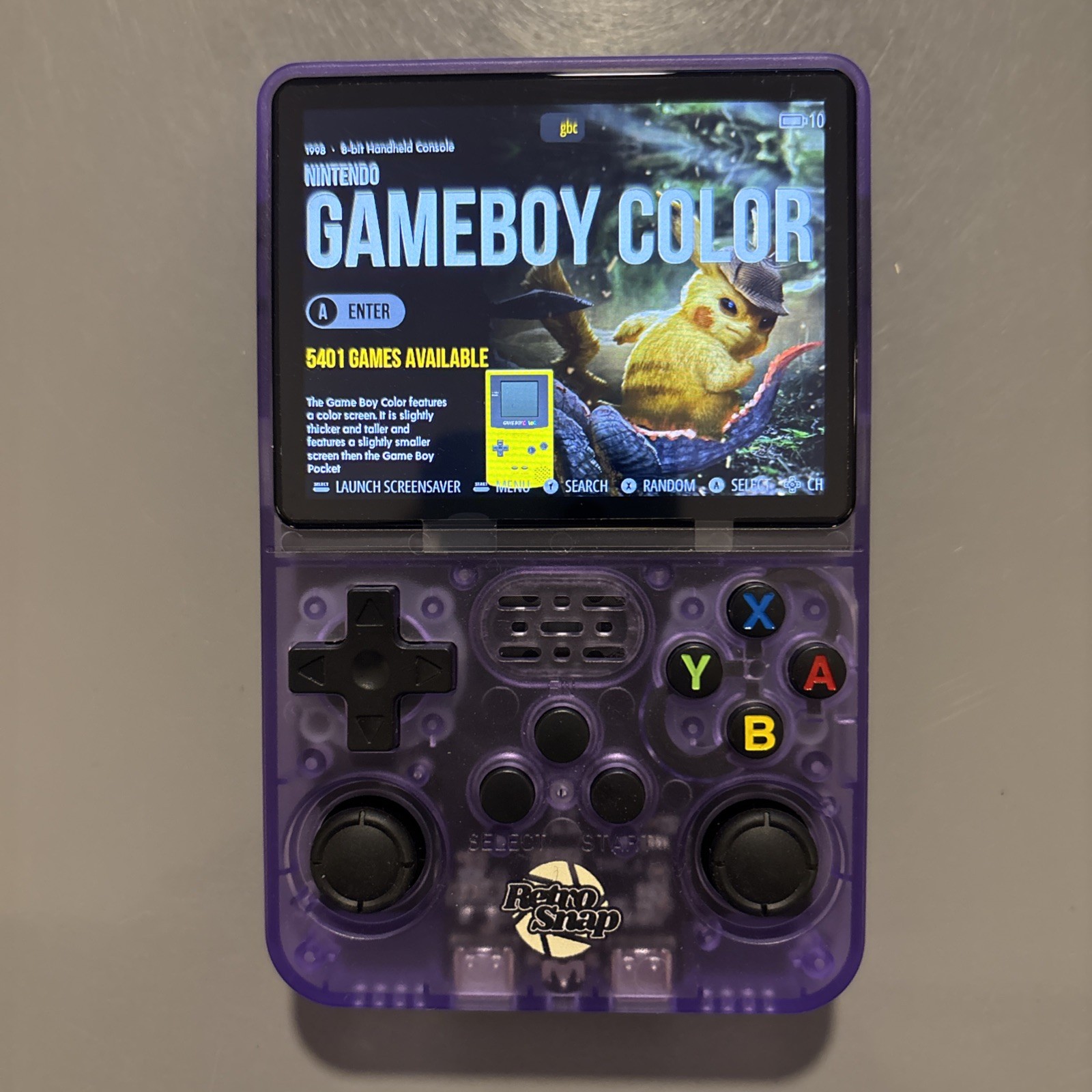 RetroSnap Retro Snap Play Handheld Game Console Clear Purple 40,000+ Games