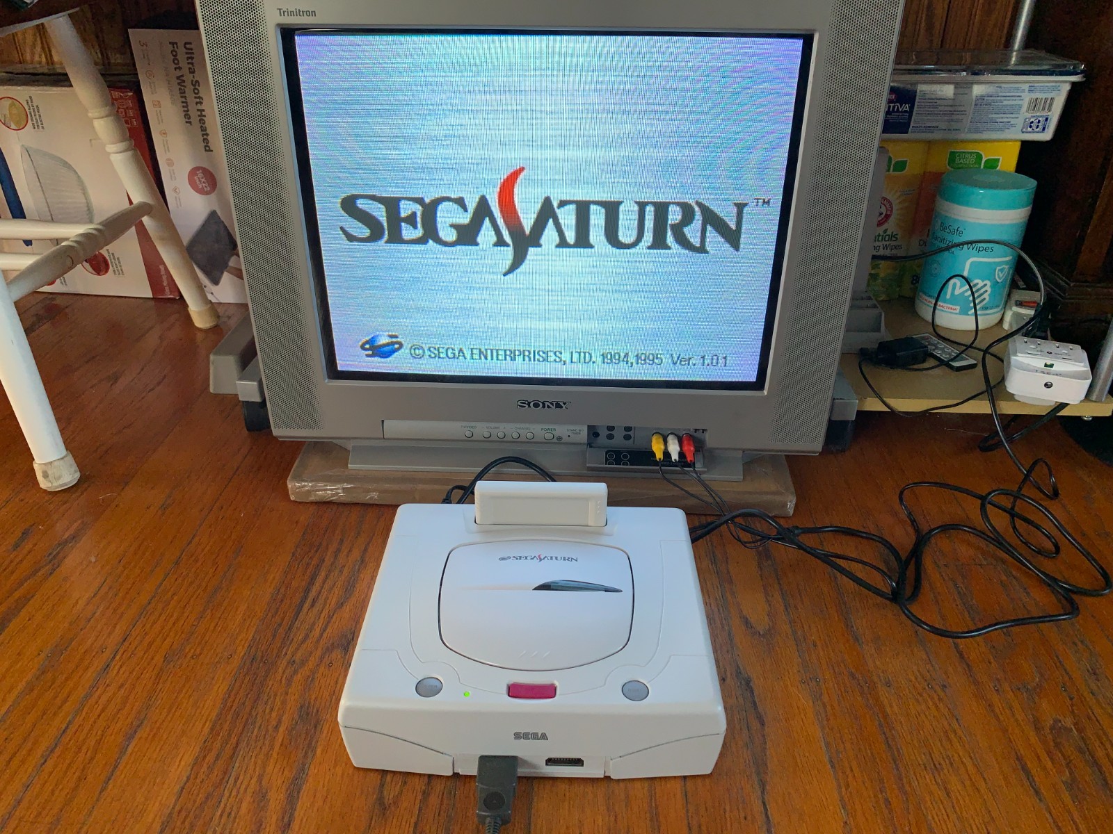 Sega Saturn white Japanese console system Fighters Megamix Daytona USA Circuit