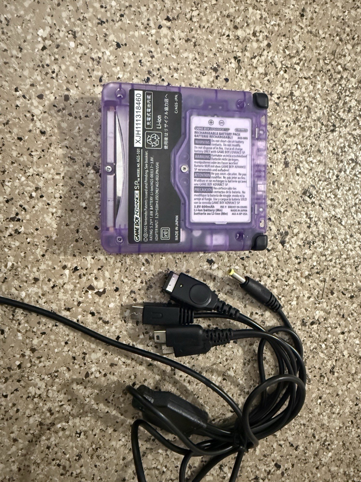 TRANSPARENT CLEAR EXTREME PURPLE GAME BOY ADVANCE SP BACKLIT BACKLIGHT IPS