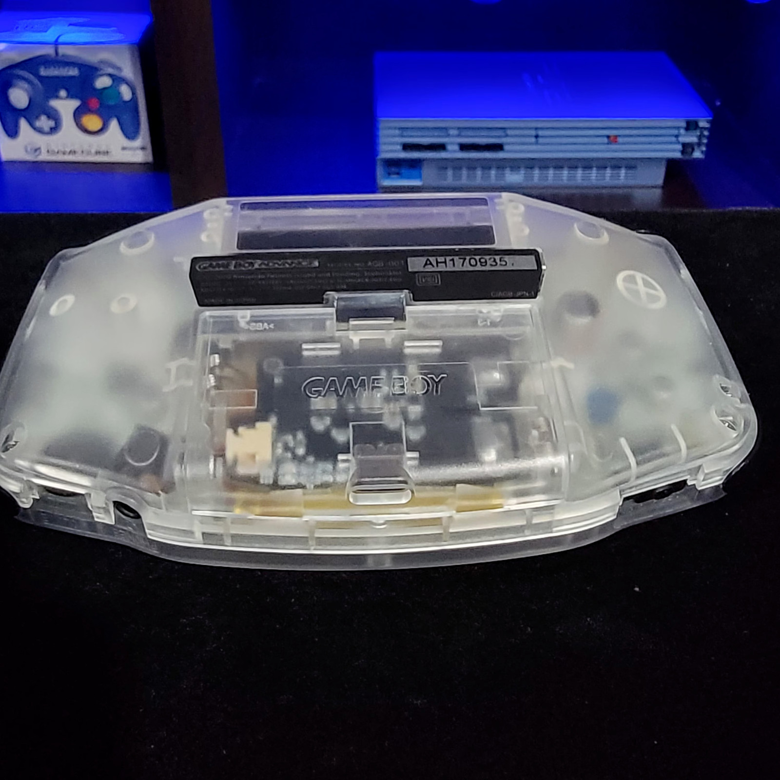 Clear Game Boy Advance GBA iPS Backlit LCD Usb-C 1800 mAh Rechargeable Battery