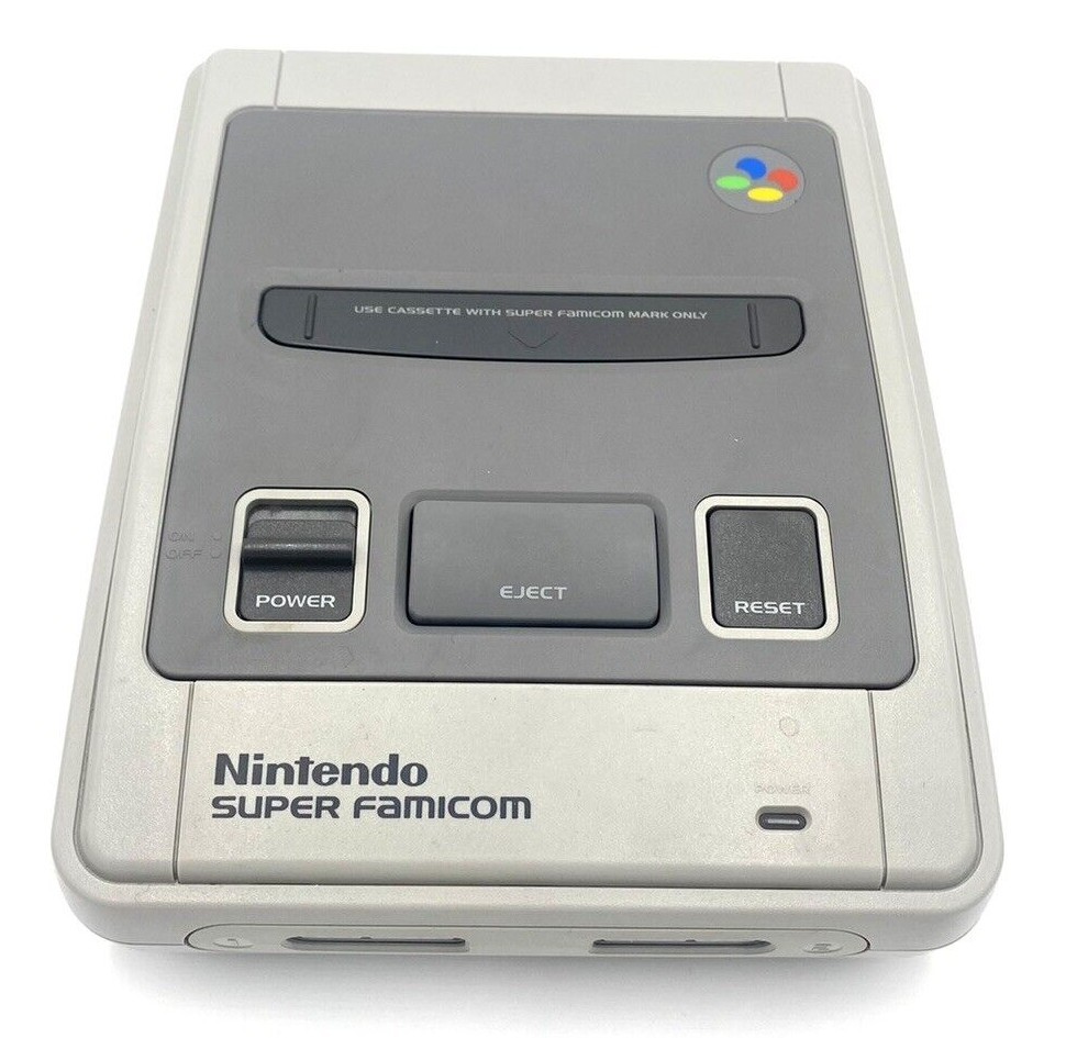 Nintendo Super Famicom Japanese Video Game Console + Controllers + Wires Bundle