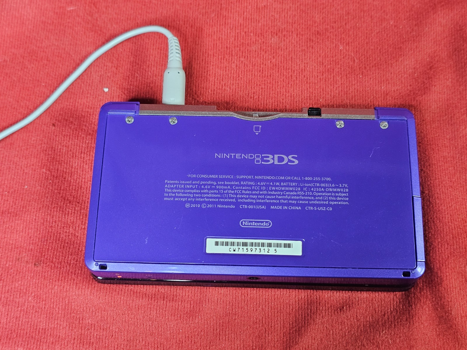 Nintendo 3DS Midnight Purple Handheld System Console – Clean & Tested -Authentic