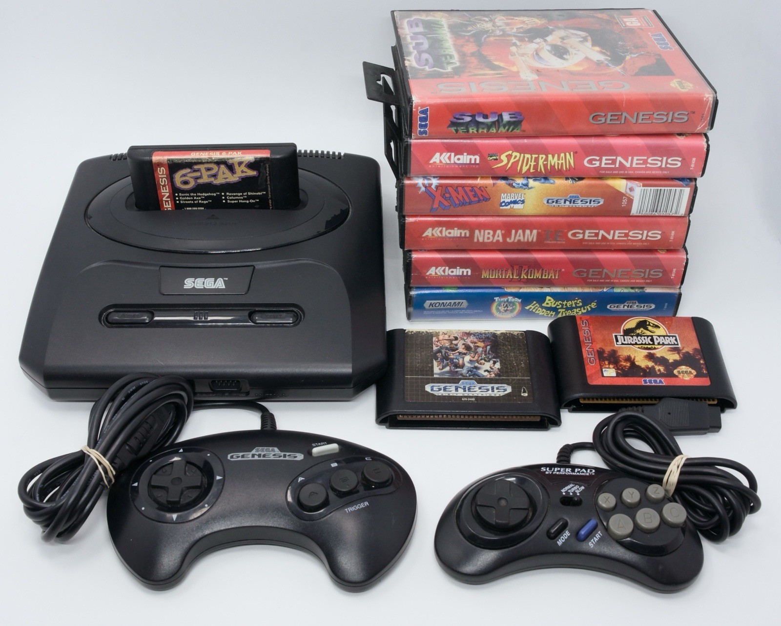 Sega Genesis Model 2 Console Bundle with 2 Controllers & 9 Games Tested/working