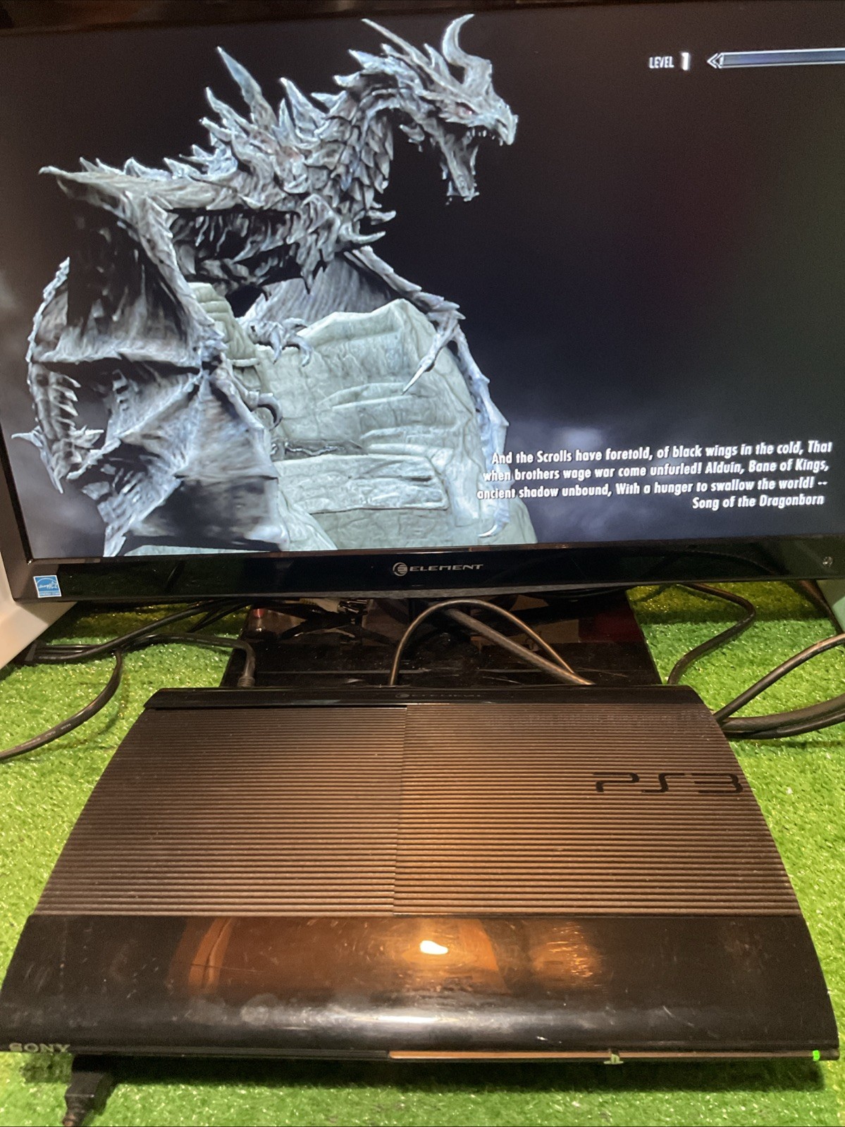 Sony PlayStation 3 PS3 Super Slim Game Console CECH-4001B Controller Cables Box