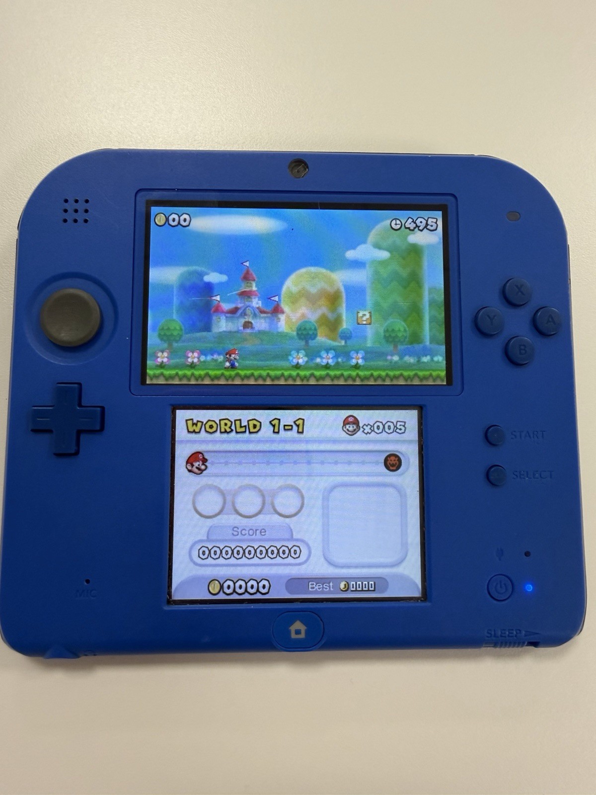 Nintendo 2DS Handheld Console Blue FTR-001 With New Super Mario Bros 2 Download