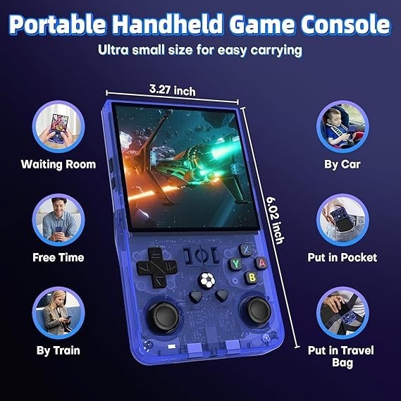 R36S Retro Handheld Video RGame Console 64GB 20000+ Games 3.5 Inch IPS Screen US
