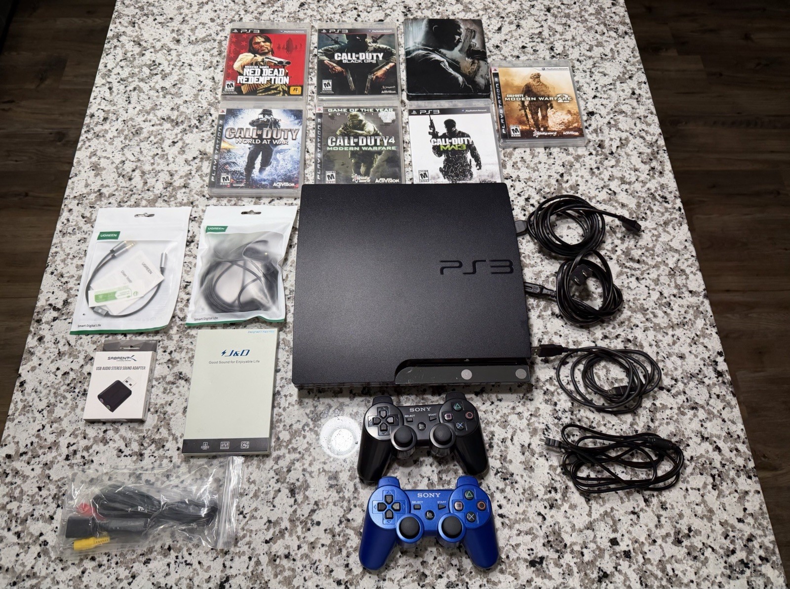 Sony PlayStation 3 PS3 Slim 160GB cech-2501a Console Bundle Games Controller
