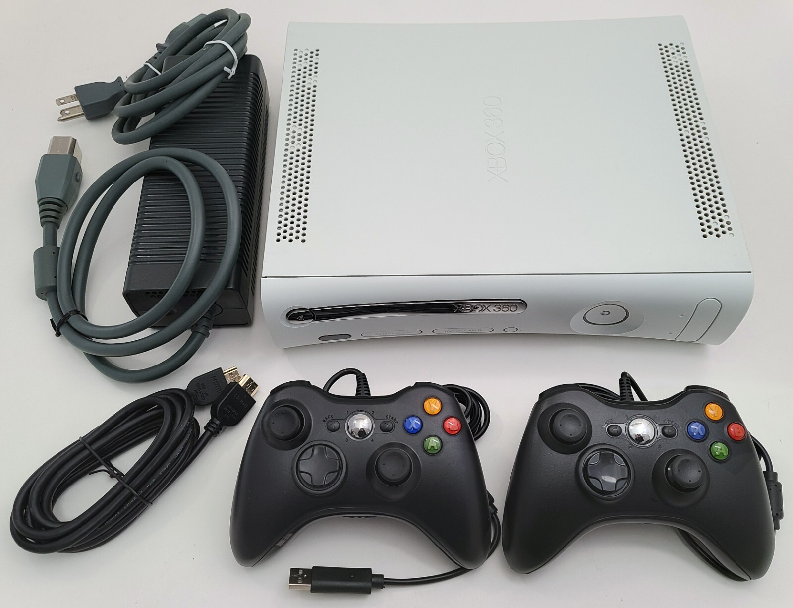 2 CONTROLLERS Bundle Microsoft XBOX 360 PRO Game Console Gaming System 4GB HDMI