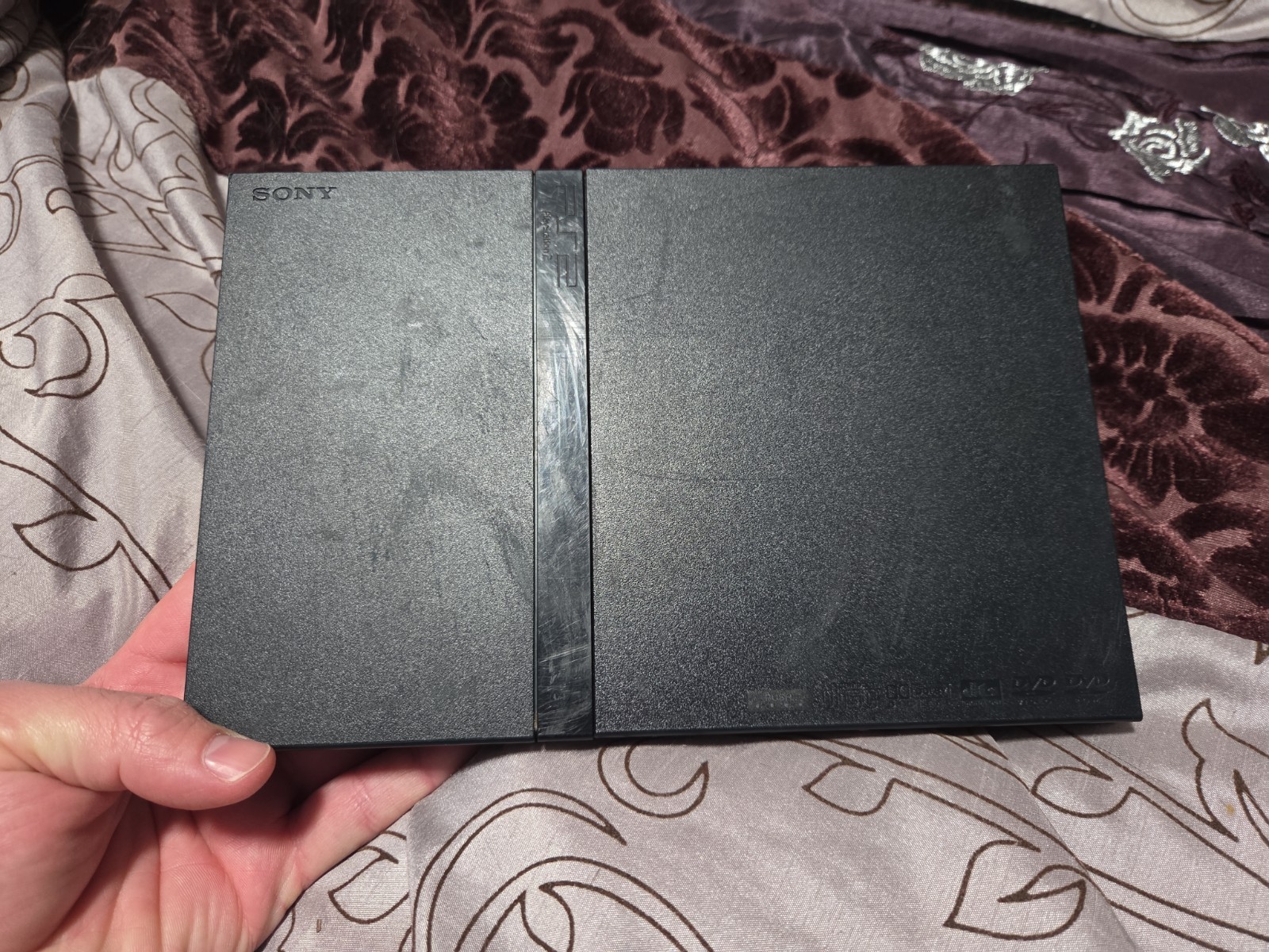 Sony PlayStation 2 Slim Console Black (SCPH-70012) W/ Controller And Hookups