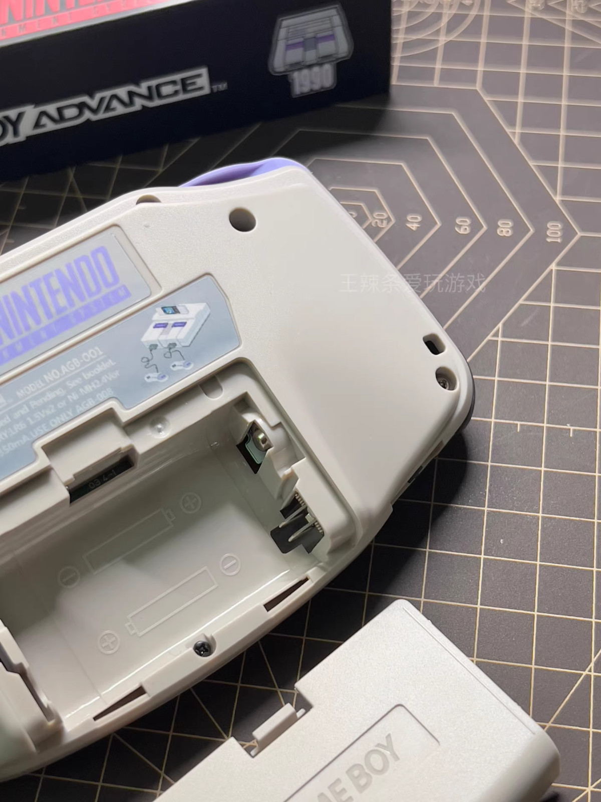 Game Boy Advance GBA SNES Purple Gray Console with iPS Backlit LCD MOD