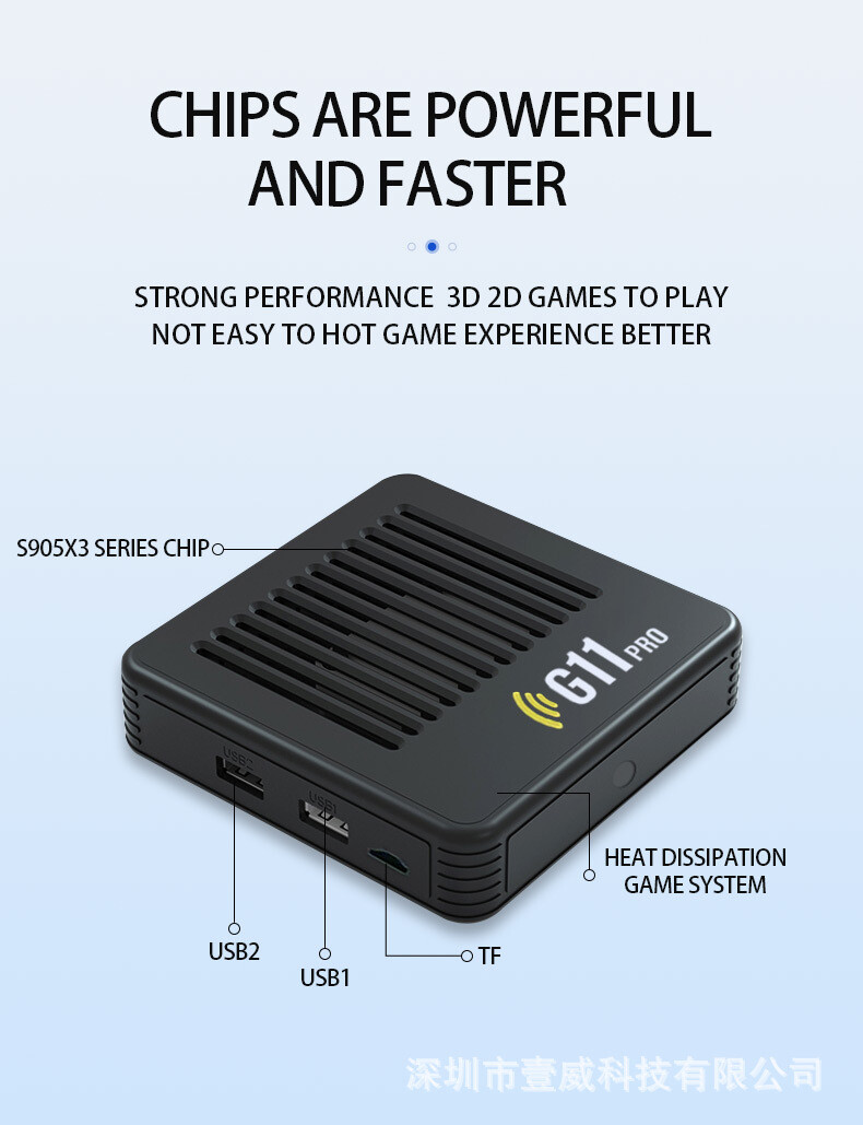 G11 Pro Game Box 4K HD TV 256G Built in 60000+ Retro Games Wireless Gamepad