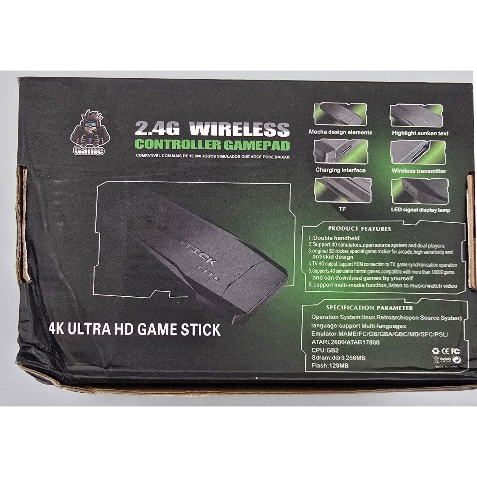 4K Game Stick Lite HDMI Console 2 Wireless Controllers 10K Games Plug Play