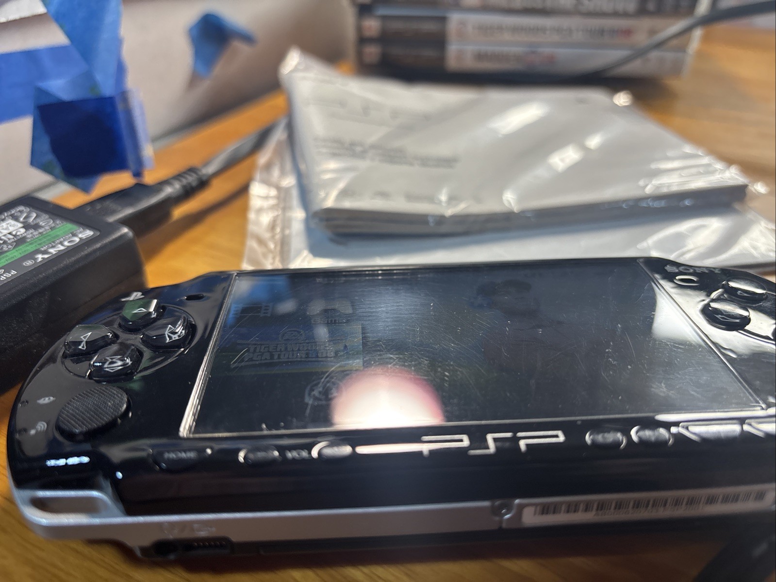 Sony PSP-2001 PlayStation Portable Console w/ Charger…new Battery …3 Games Works