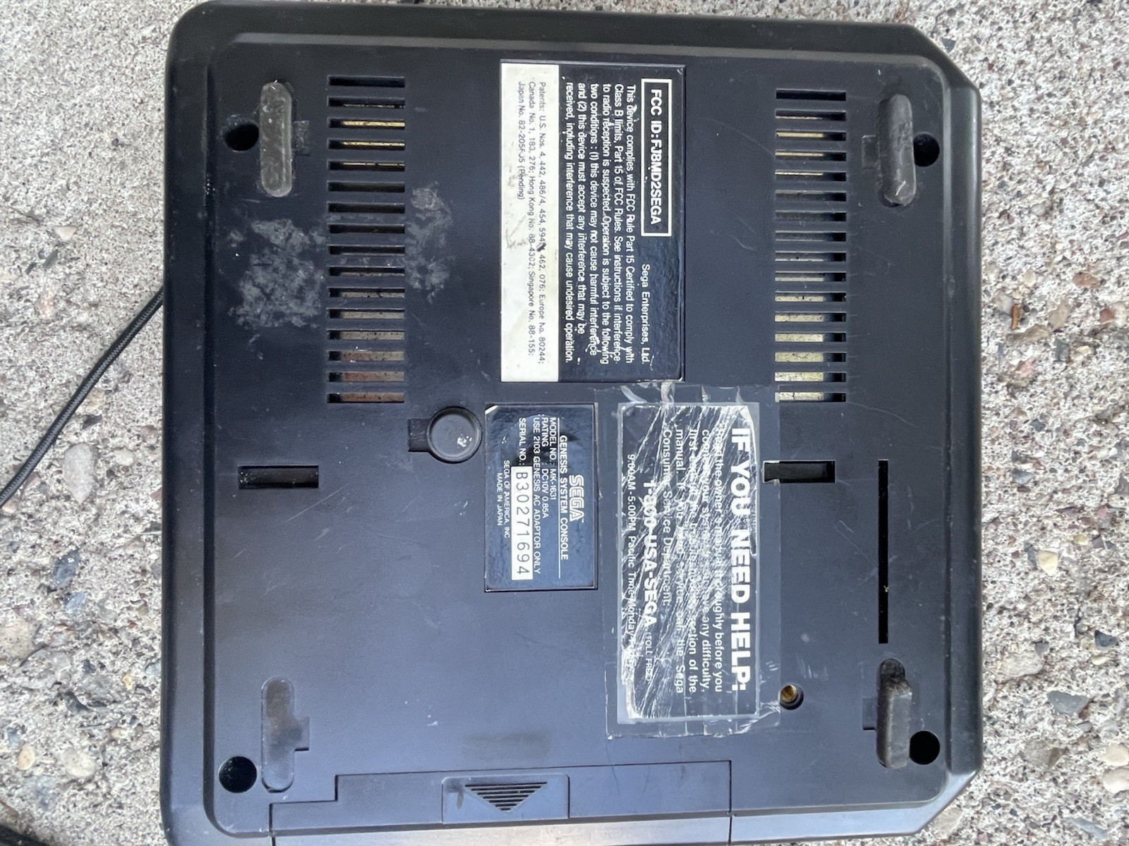 Sega Genesis Model 2 MK-1631 Console Only Black Untested For Parts or Repair