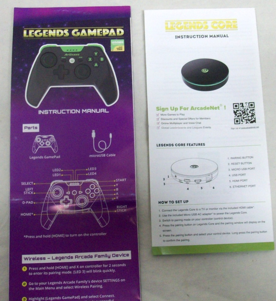 AtGames Legends Core Plus Gamepad & Streaming Arcade Console, Black EXL Cond.