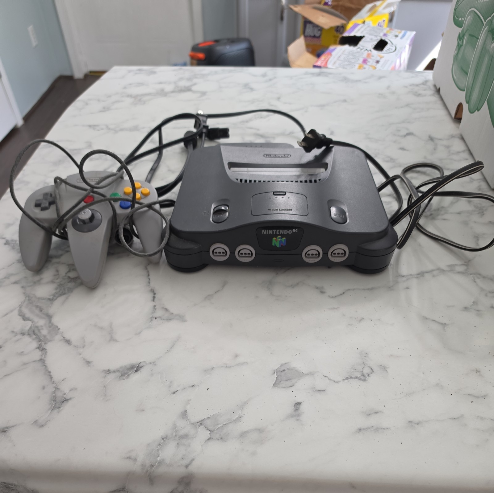 Nintendo 64 Console Gray NUS-001(USA) w/1 Controller and cables *Tested-Working