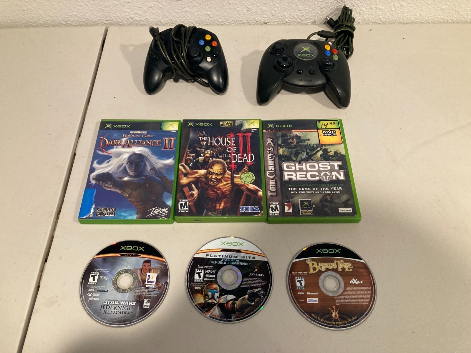 Original Xbox Accessories Bundle with 3 Games & 2 Controllers – Ghost Recon &
