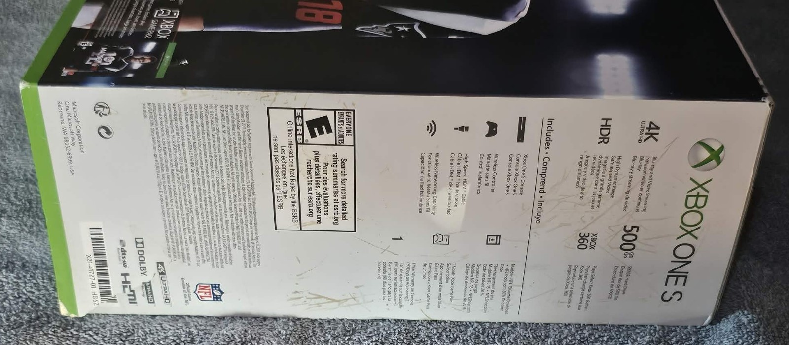 Microsoft Xbox One S Game Console SEALED / Rarer Tom Brady Madden 18 + NHL Game