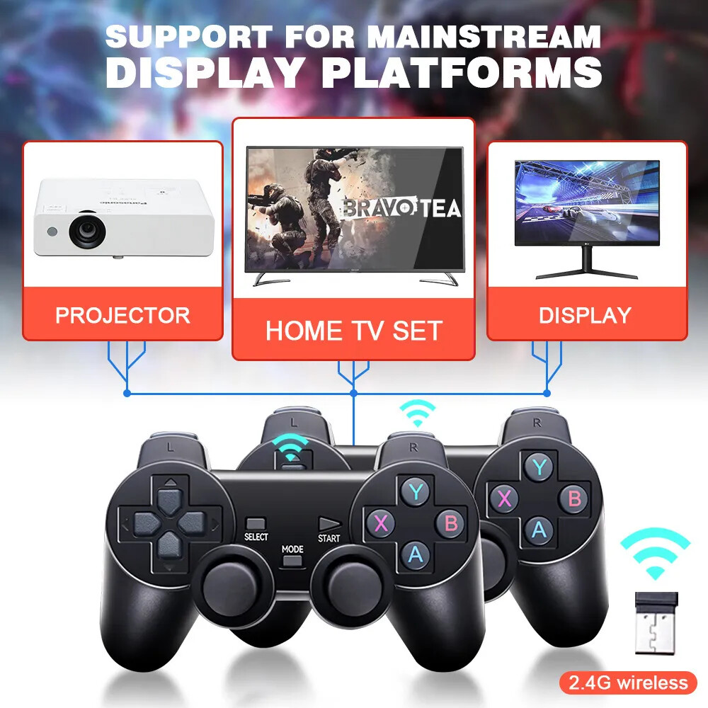 Retro gaming + dual wireless controllers thousands of pre-installed classic game