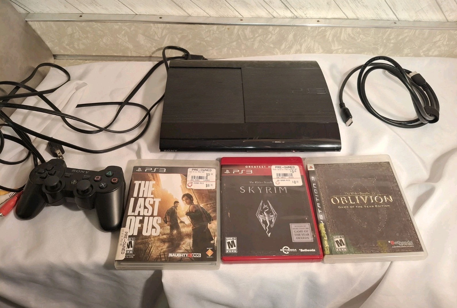 Sony PlayStation PS3 Super Slim 12GB CECH4201A Console Tested W/Controller Games