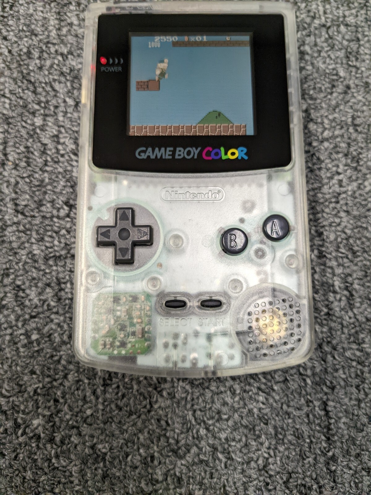 Nintendo Game Boy Color Clear System New Screen Cover Installed! Restored!