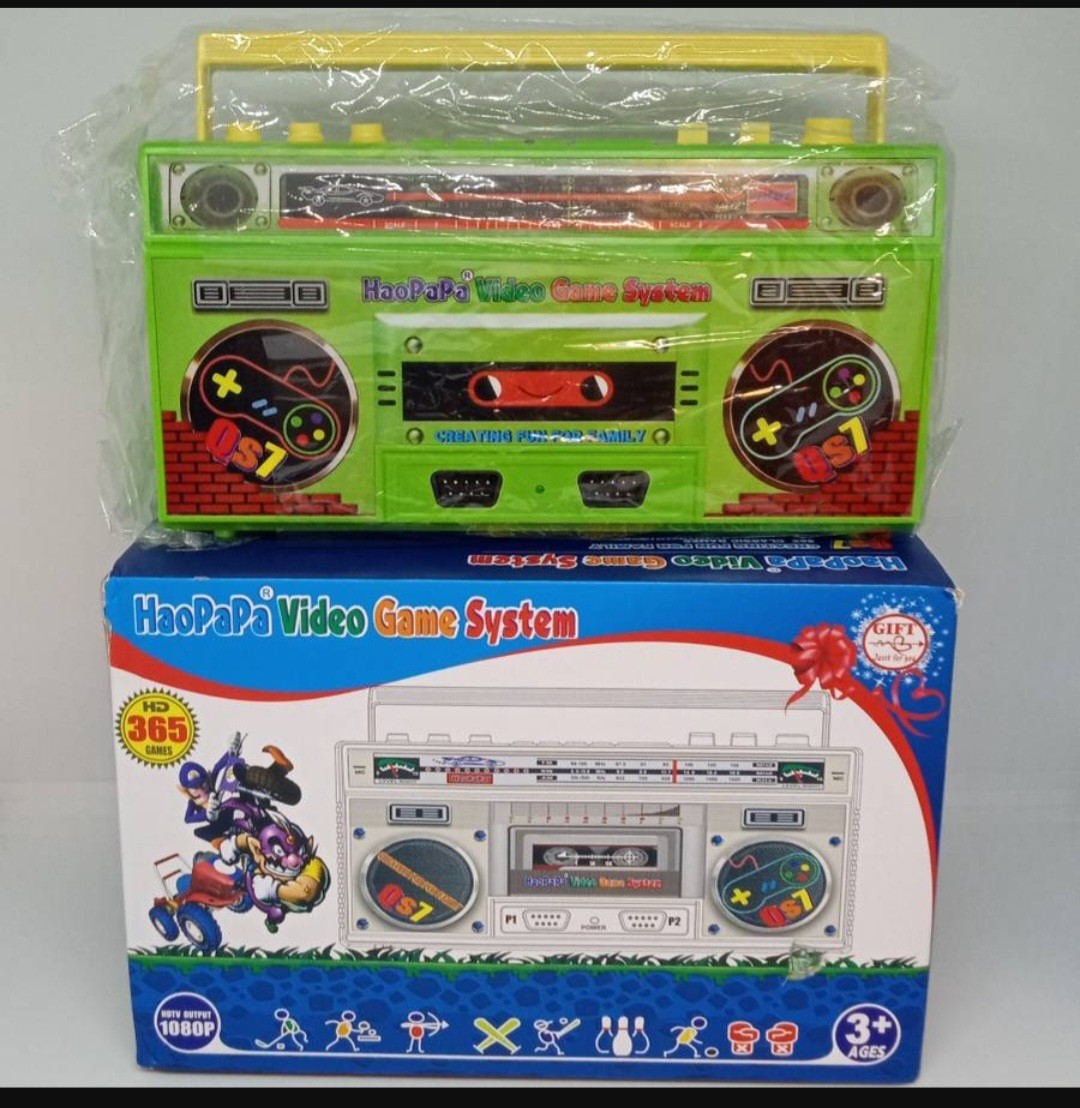 HaoPapa QS7 Video Game System SILVER Boombox 365 Classic Games ~ NEW in Box