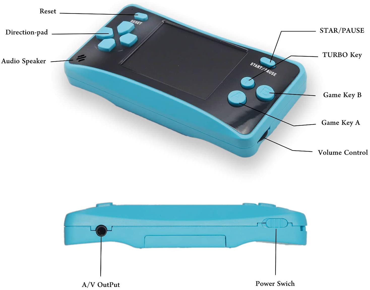 Retro Handheld Game Console, 182 in 1 Video Games Console 2.5″ Screen Handheld G