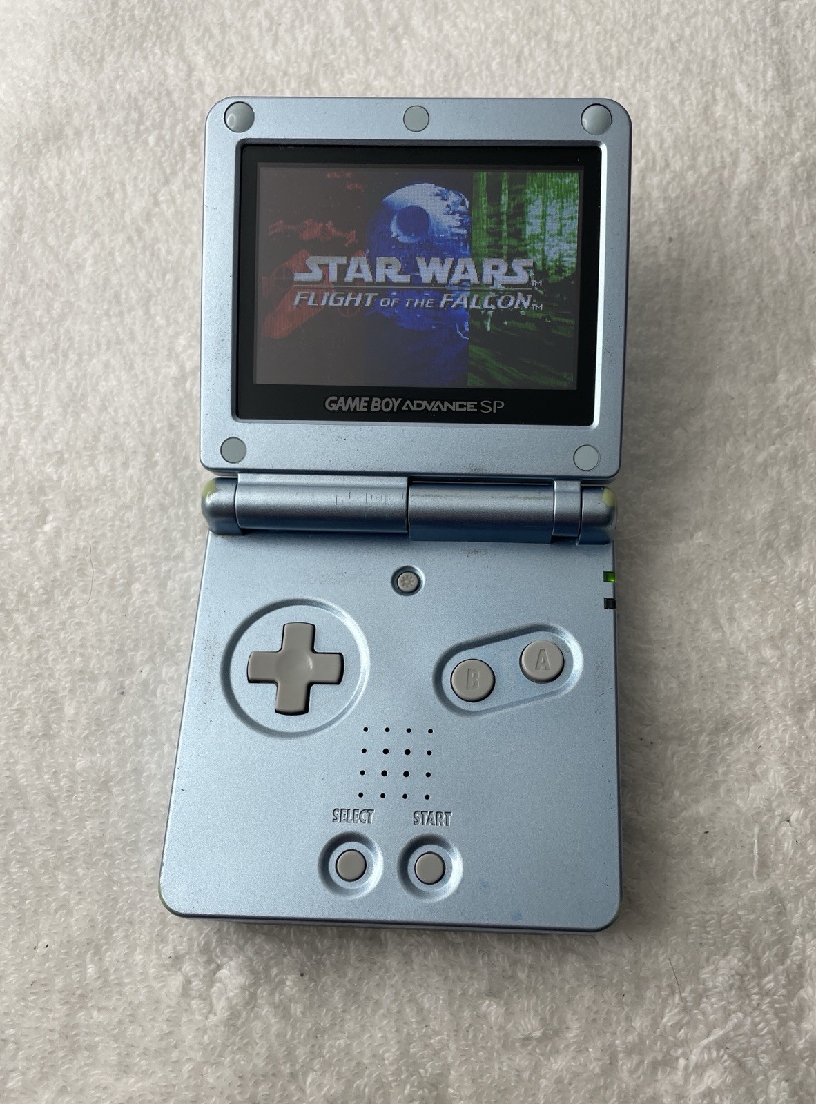 Nintendo Game Boy Advance SP GBA Pearl Blue AGS-101 Handheld Console- Tested