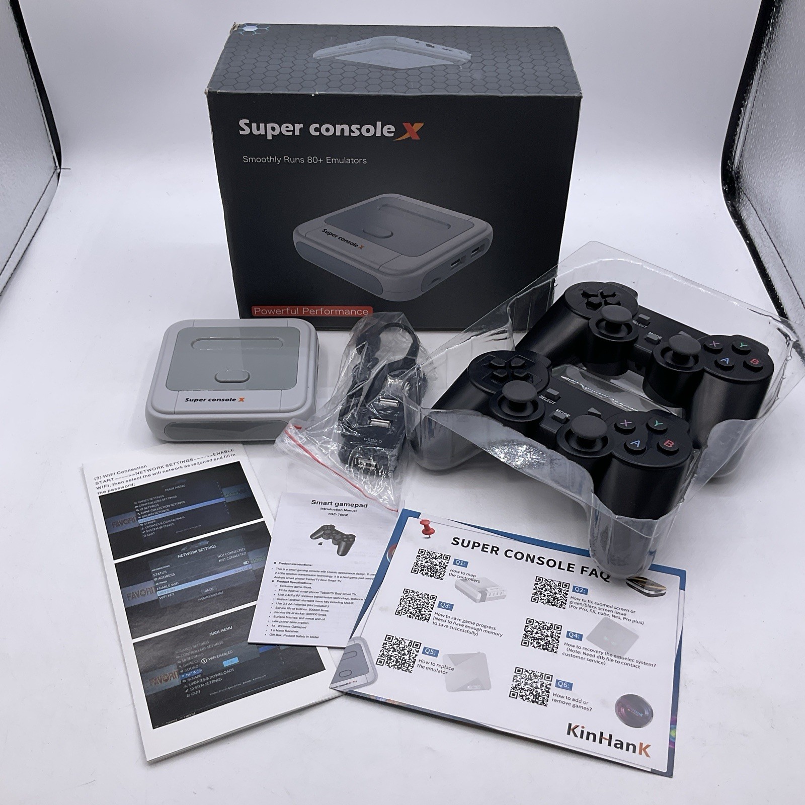 KinHank Super Console X Retro Gaming Console 2 Controllers With Box