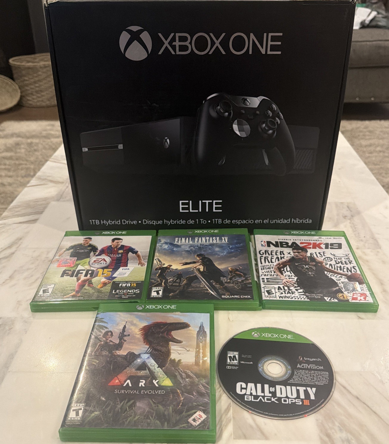 Xbox One Elite 1TB Console Bundle Elite Controller 4 Games Console Complete CIB