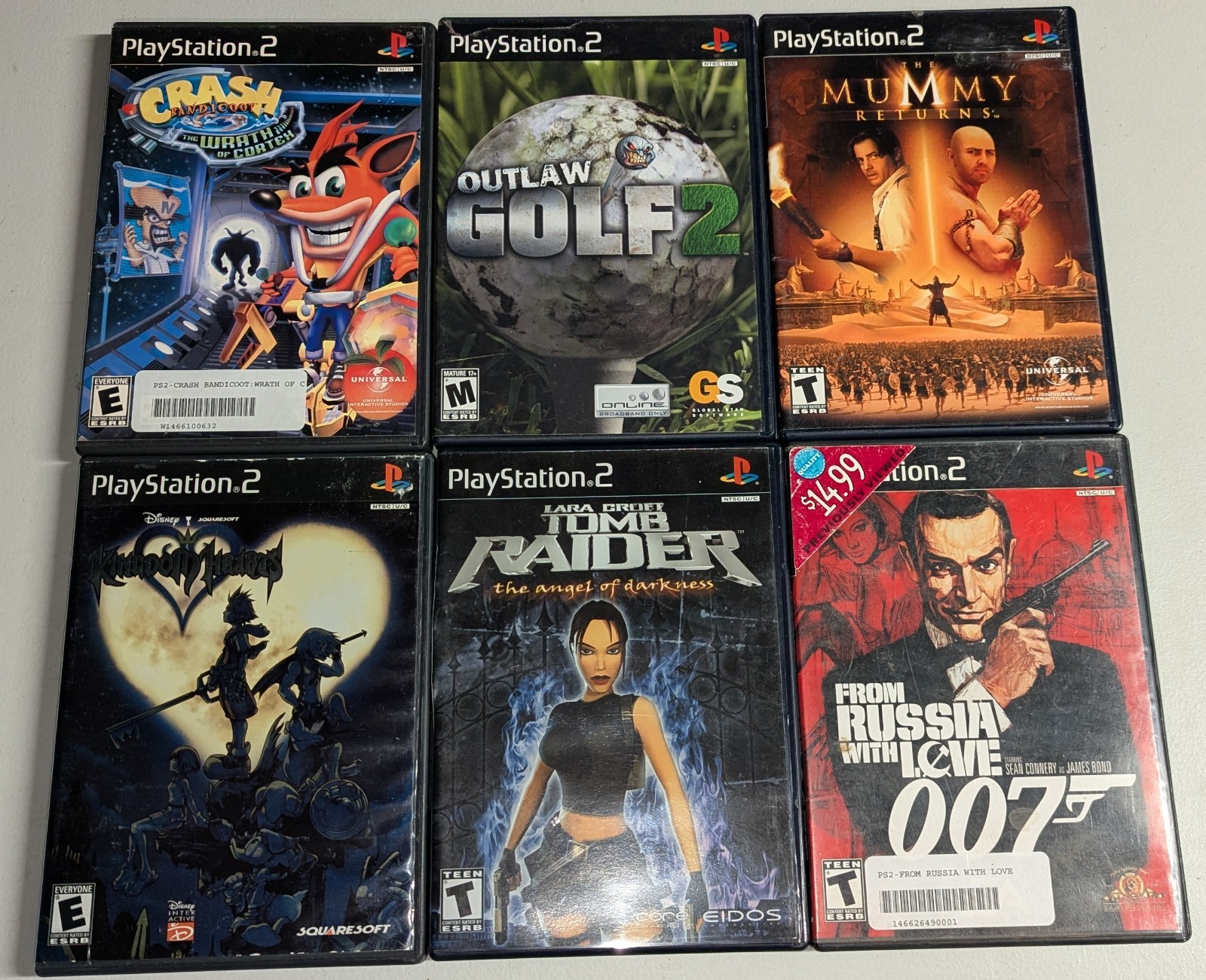 Playstation 2 System + Controllers + 11 Games Card GTA Crash PS2 Set Bundle Lot