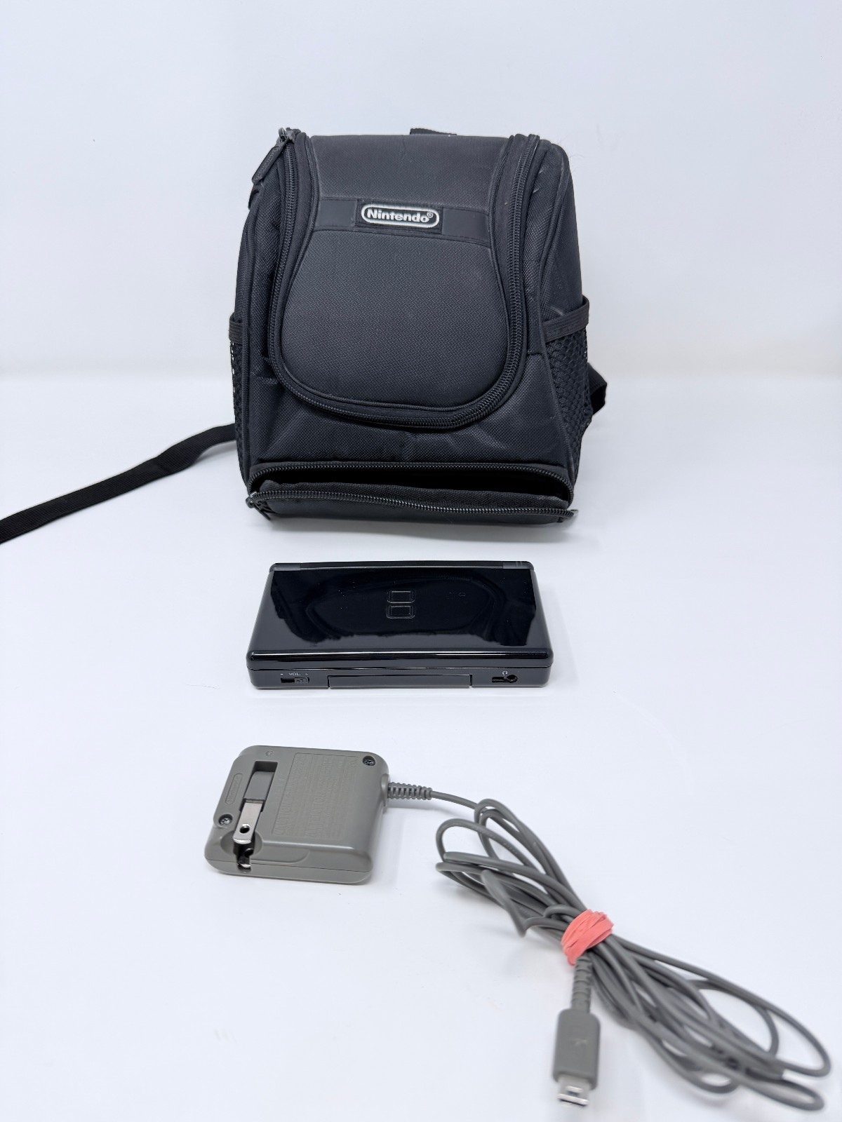 Nintendo DS Lite Handheld Console -Onyx Black W/ Charger & Case- TESTED & WORKS