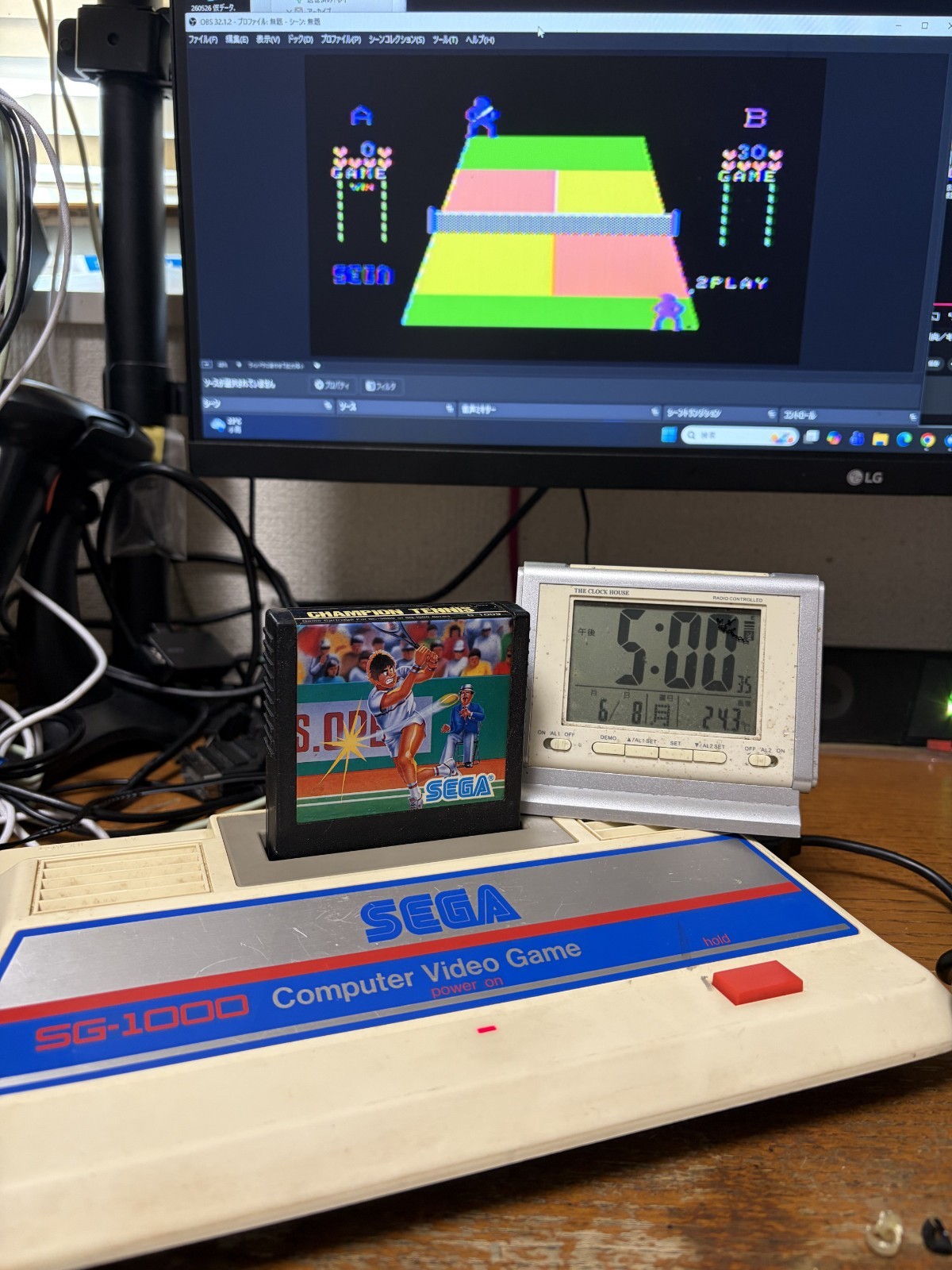 SEGA computer video game SG-1000 console with box with AC and RF adapter