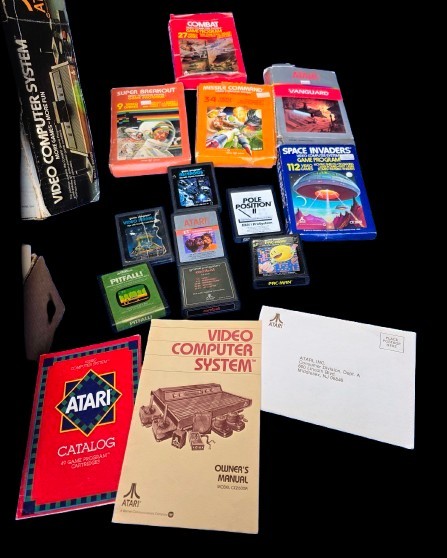 Atari CX-2600A Console Bundle In Original box w Over 12 Games Tested Working