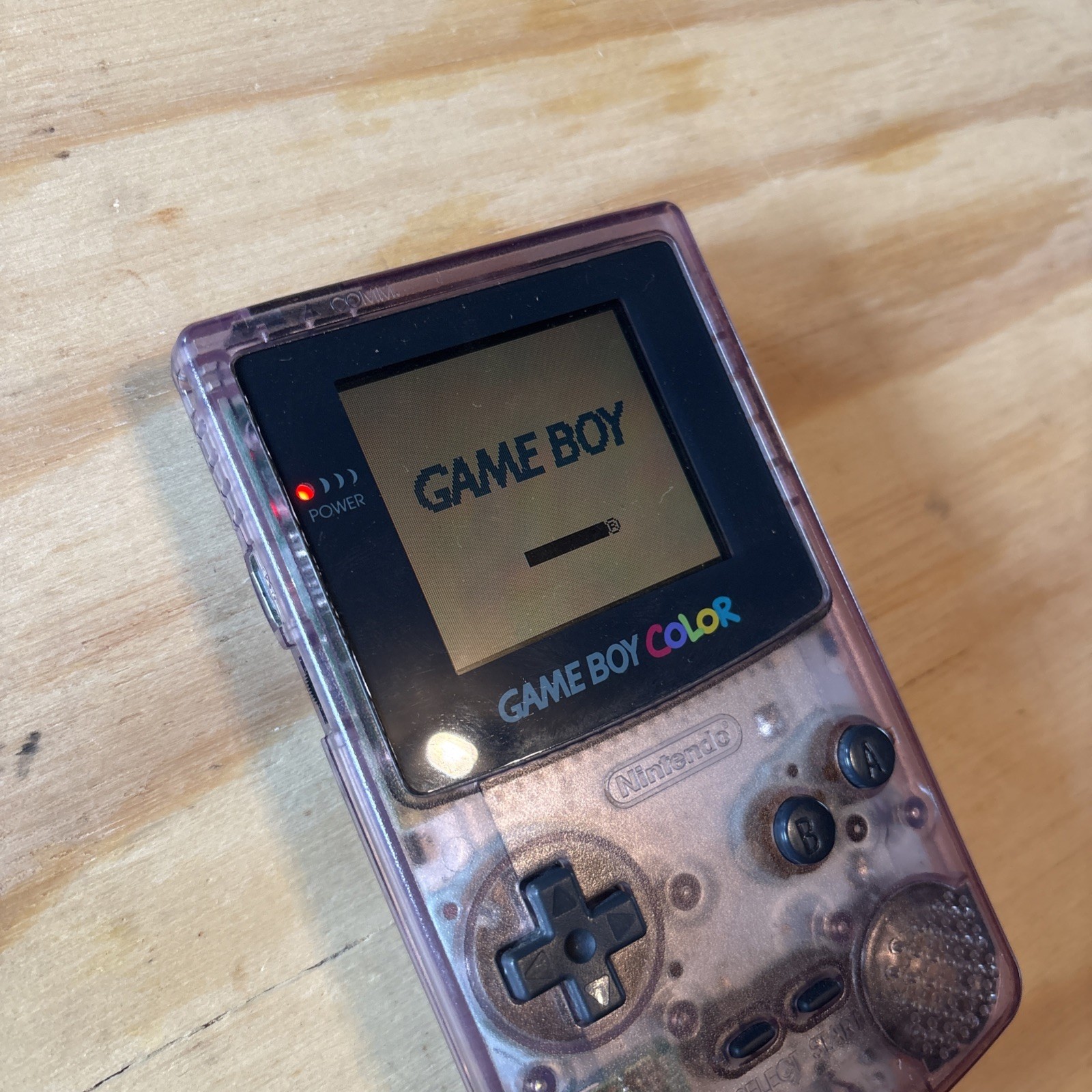 Nintendo Game Boy Color Purple Clear WORKING (no Battery Cover) Excellent Cond.