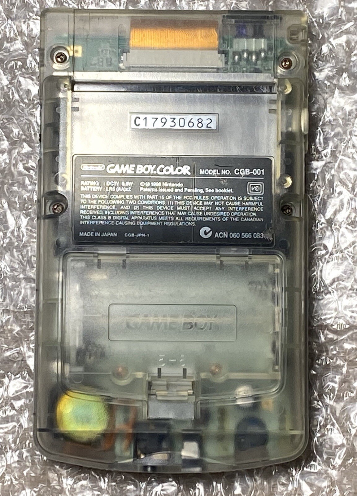 Nintendo Game Boy Color CGB-001 Clear