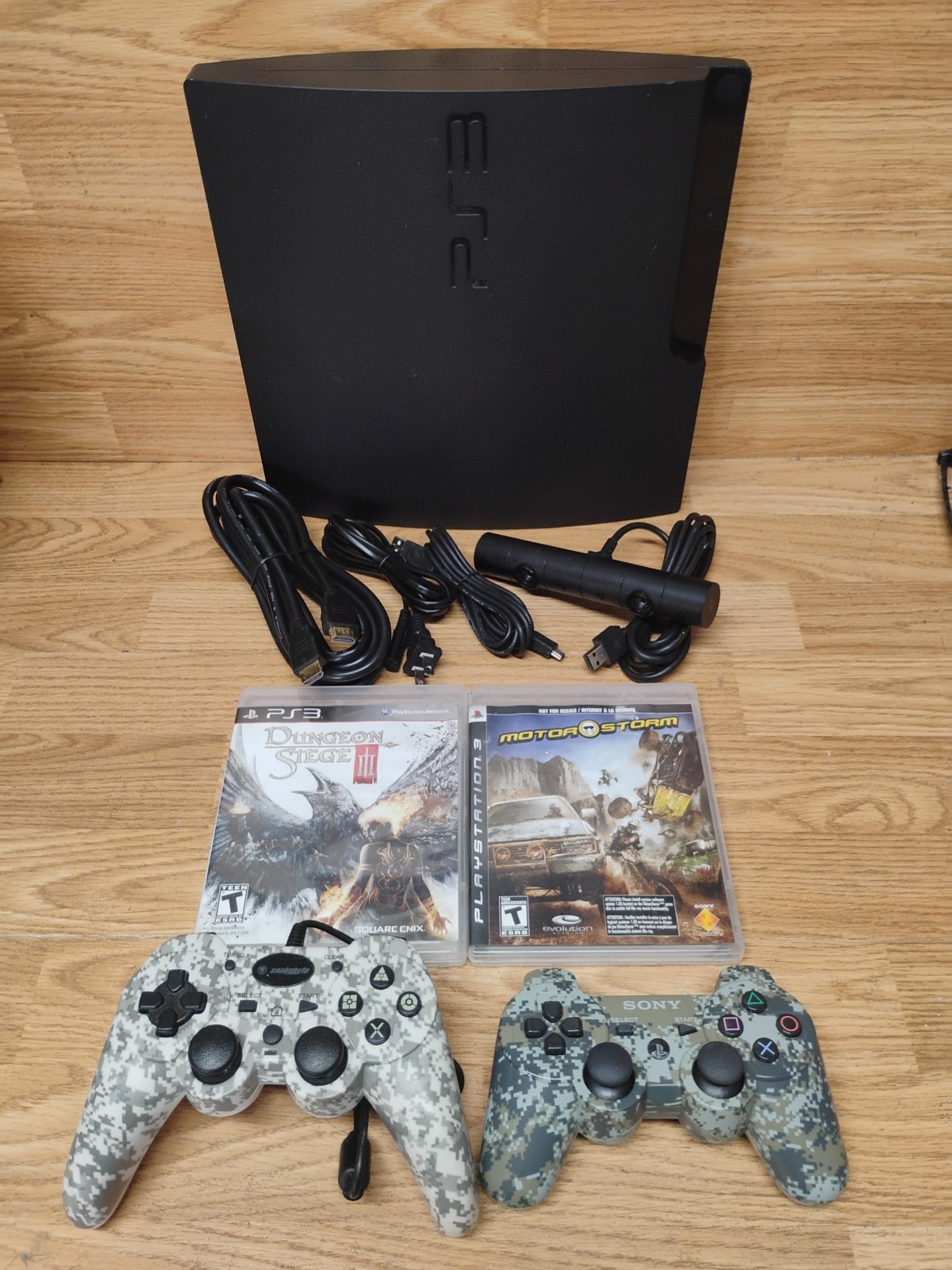 Playstation 3 PS3 Slim Console 160GB + 2 Games 2 Remotes Bundle Lot *Reformatted