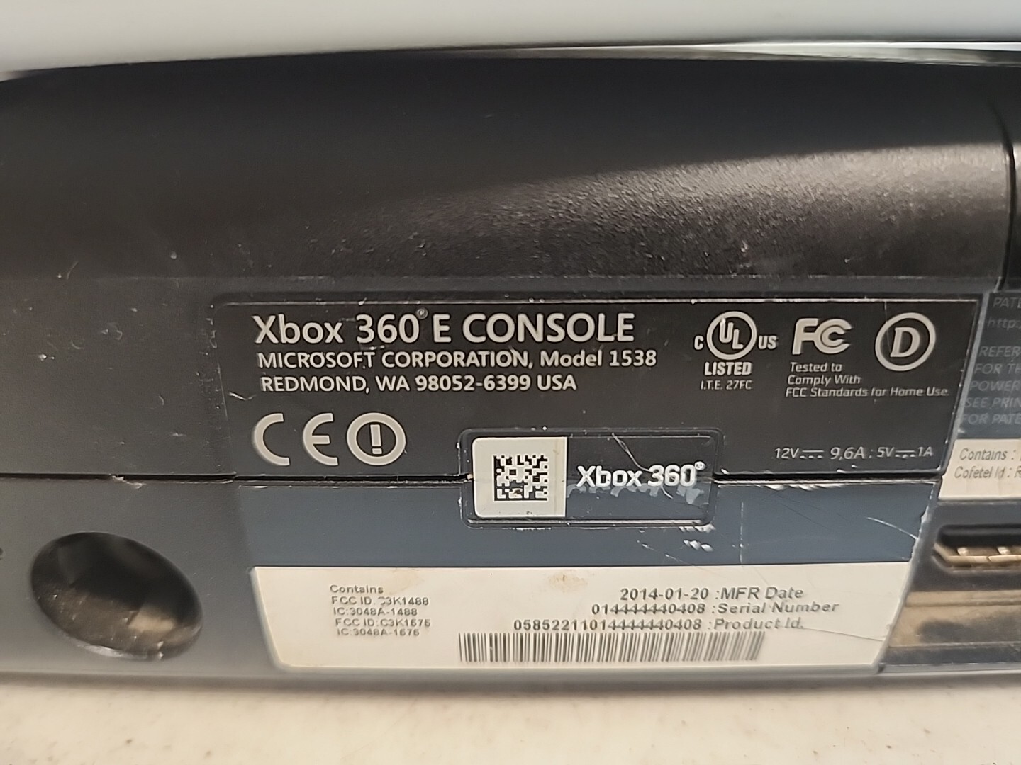 Lot of 4 Xbox 360 S/E Consoles Only AS-IS Untested Unknown Condition.