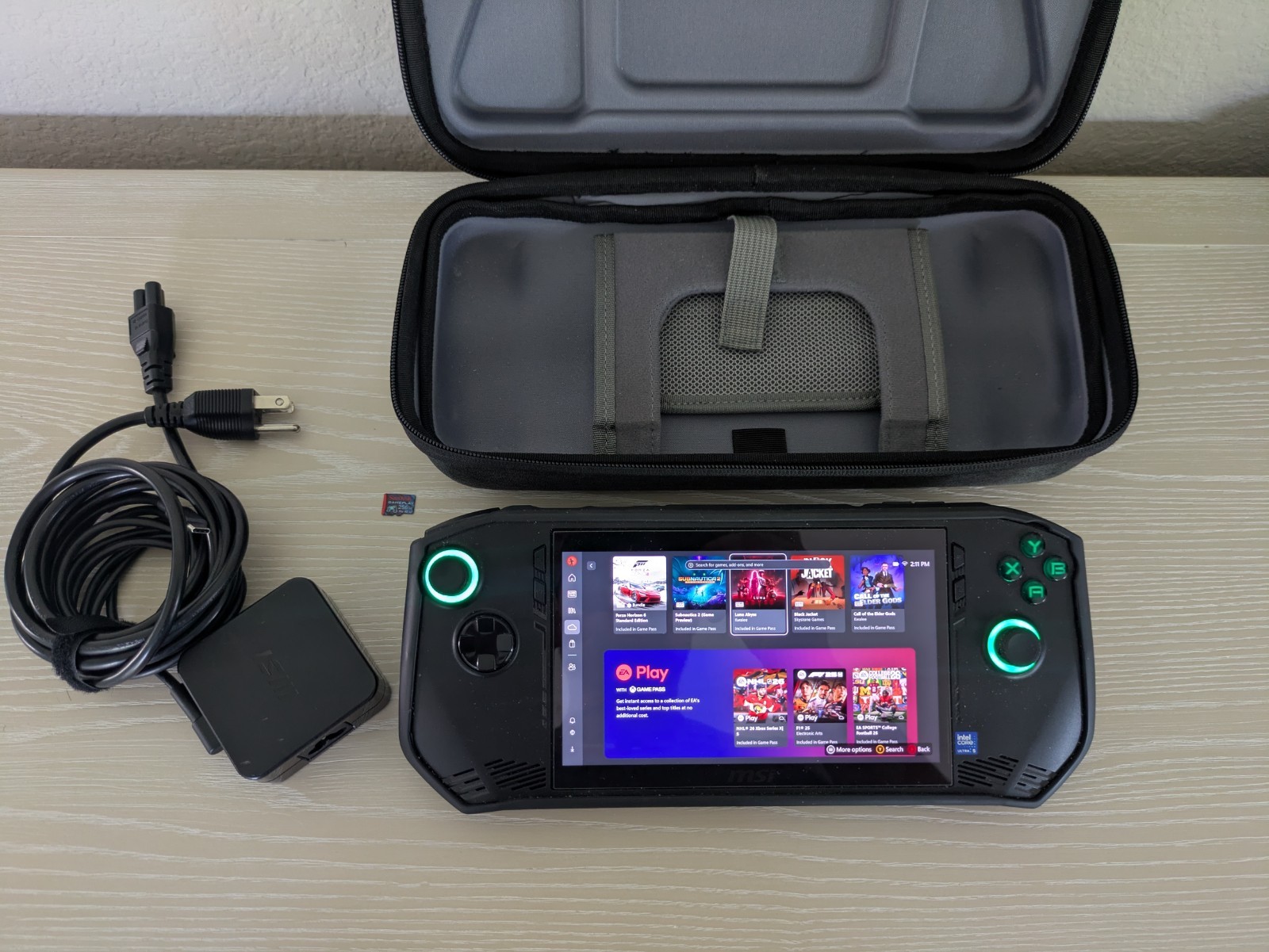 MSI Claw 7 Handheld PC w/ Case, Charger & 256GB microSD.