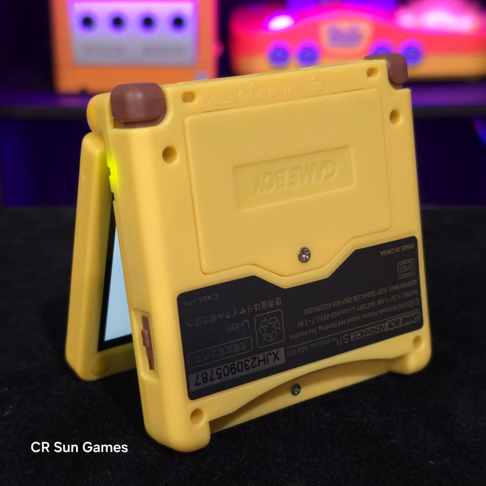 Pikachu Edition Pokemon Yellow Game Boy Advance SP GBA Console with iPS V2 Mod