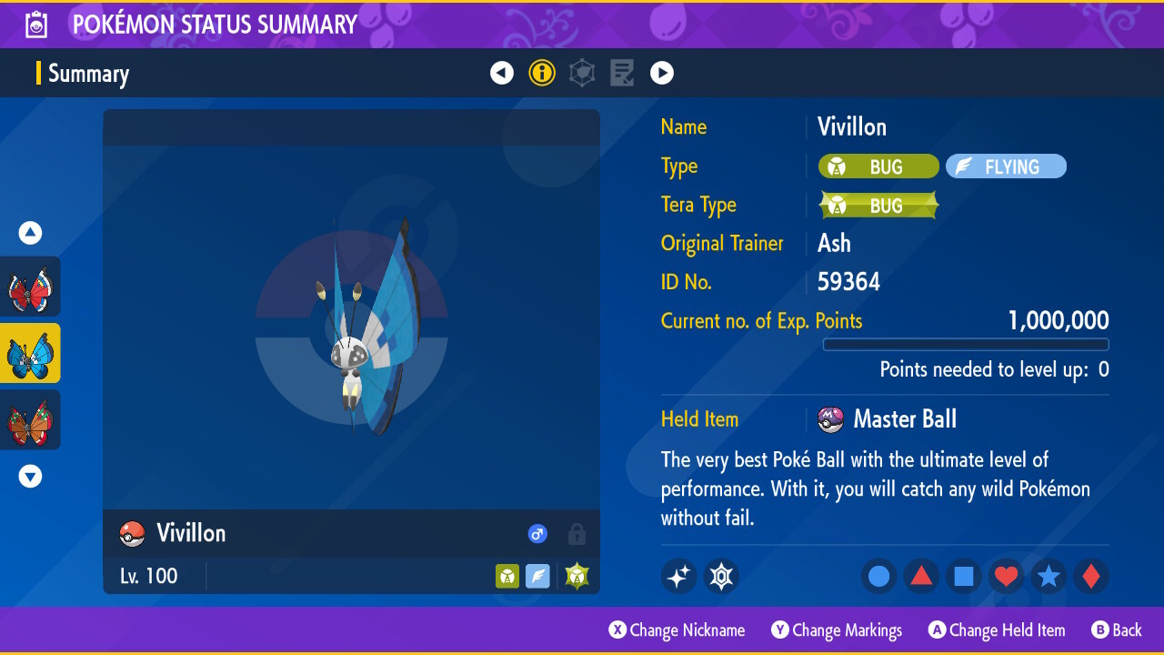 Vivillon All Forms 6iv 🌟 Shiny 🌟 & Non Shiny Pokemon Scarlet and Violet Home
