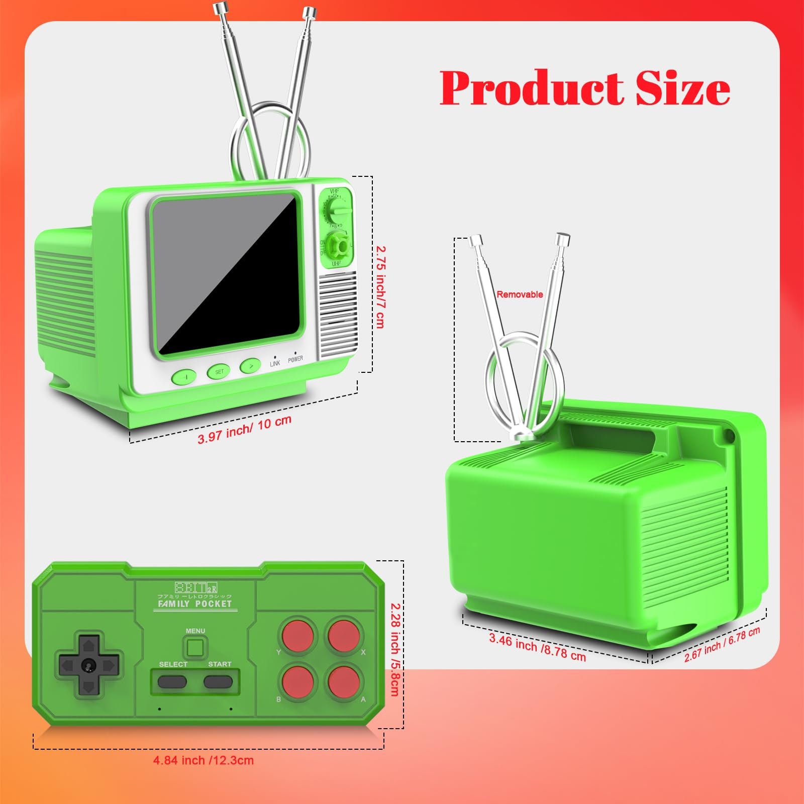 EASEGMER Retro Handheld Game Console with 168 Classic Games, Mini TV Style, 3…