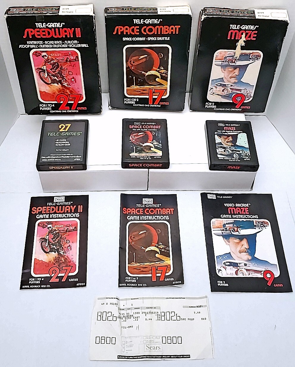 🕹️ $765 RARE 1983 Sears Video Arcade II Console +15 CIB ATARI 2600 GAMES 3 Tix