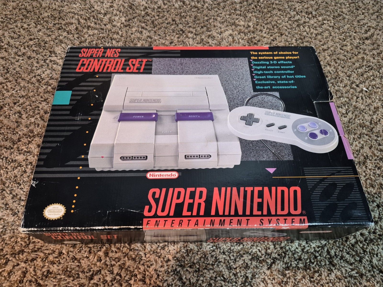 Super Nintendo SNES Console CONTROL SET CIB Complete in Box BARELY USED!