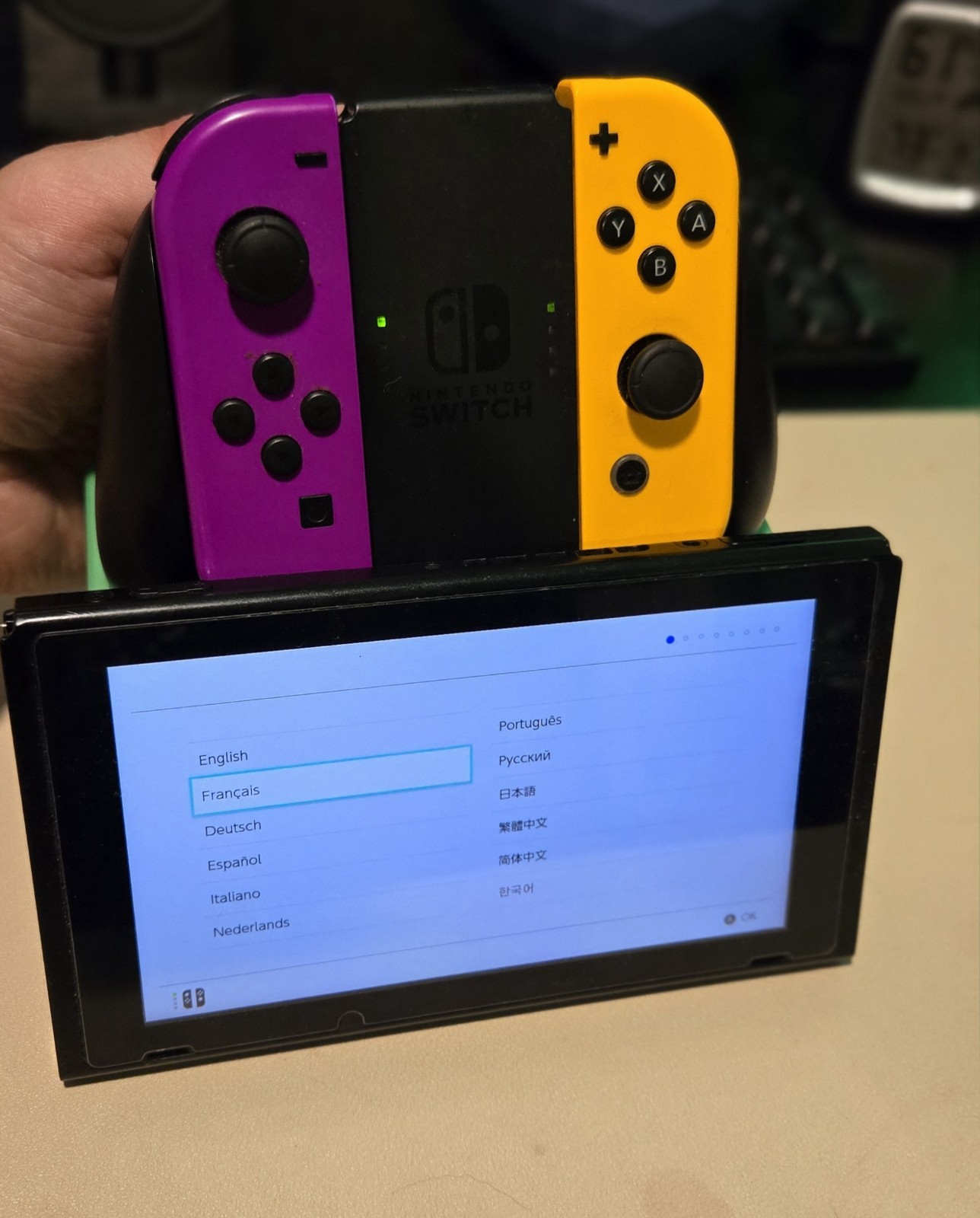 Nintendo Switch Console w/ Dock, Pro Controller, Purple/Yellow Joy-Cons 32GB