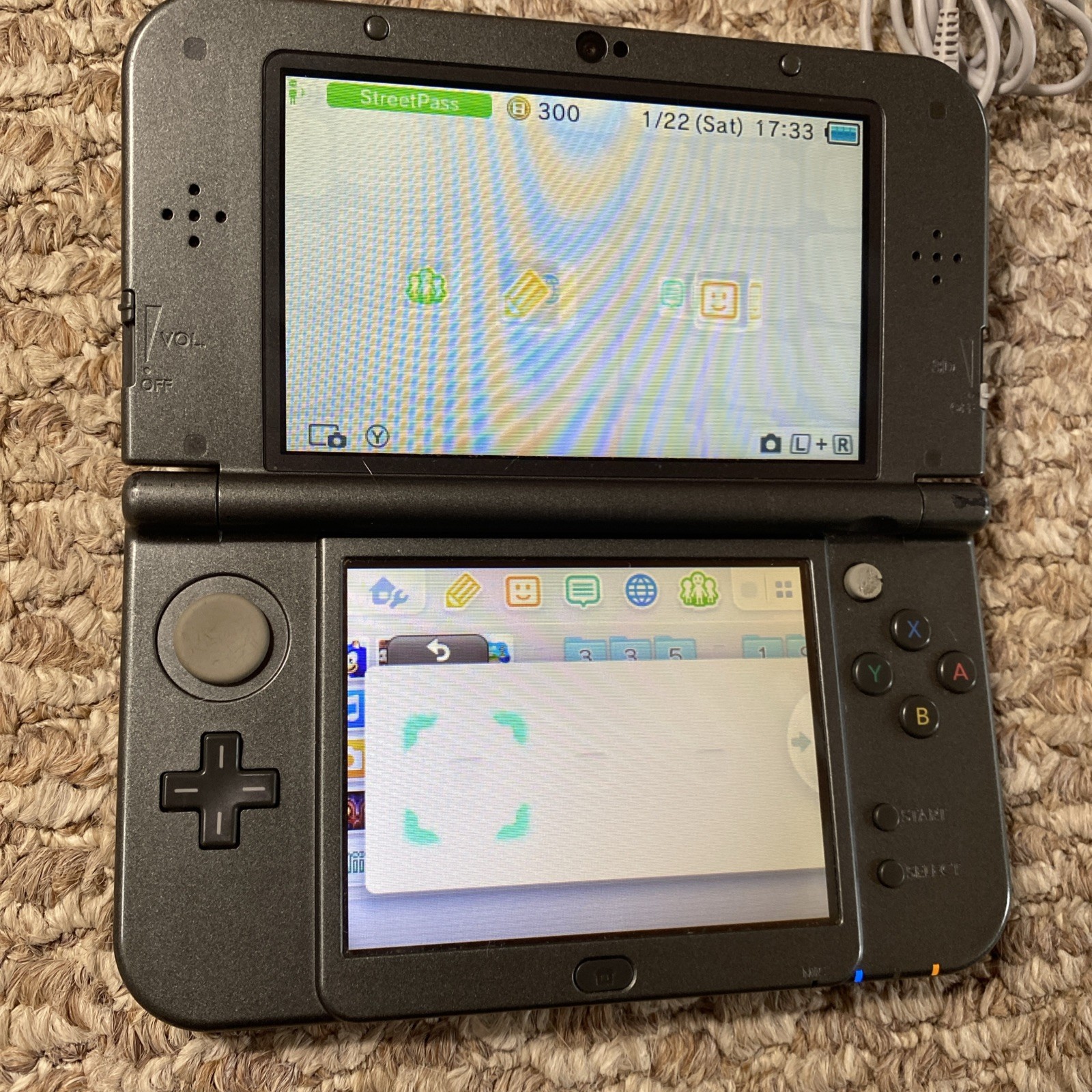 New Nintendo 3DS XL Metallic Black USA Top IPS With Charger And Stylus