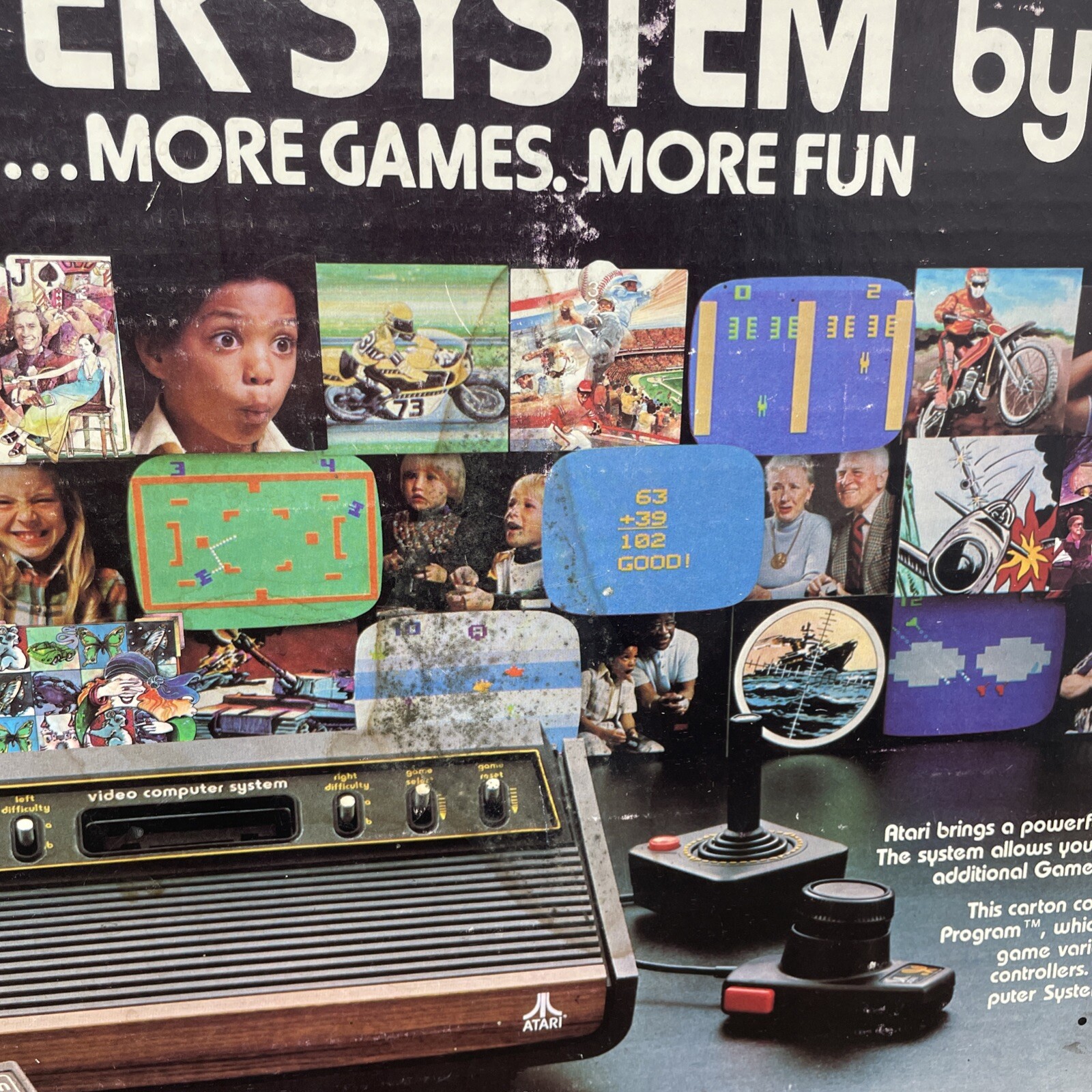Atari 2600 Console Original 6 switch Console In Box Joystick game WORKING lot